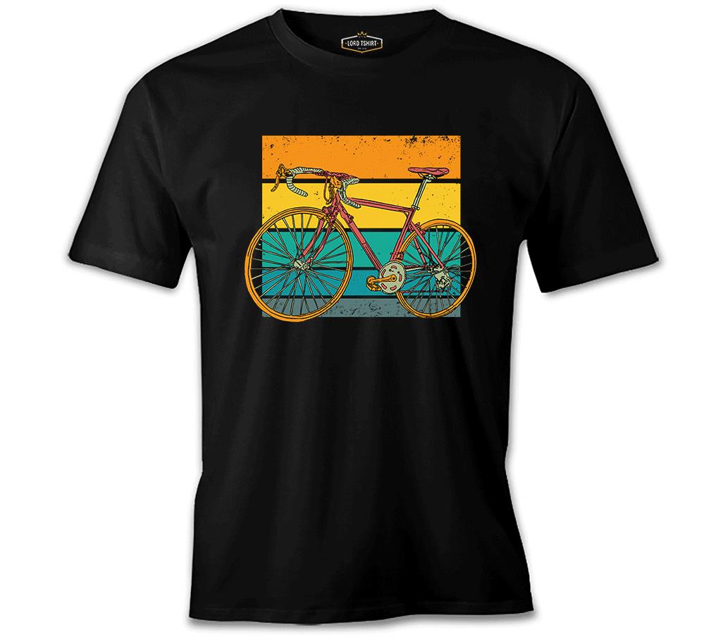 A Racing Bike in Retro Style Black Men's Tshirt