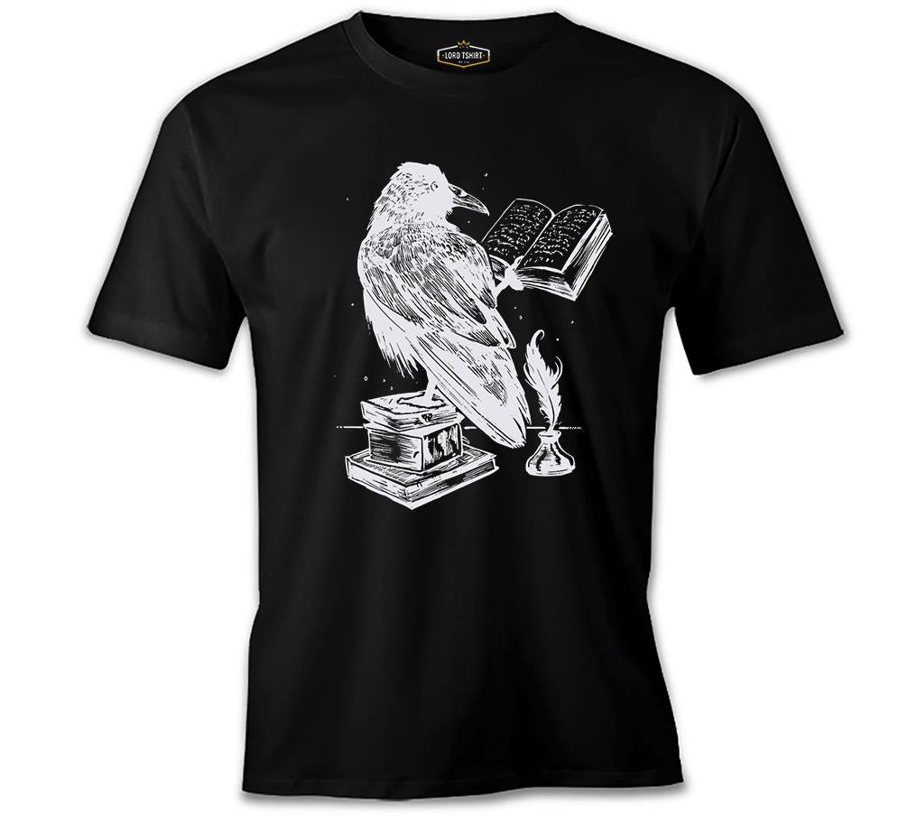 A Raven Reading Book Black Men's Tshirt