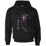 A skater in a City Black Men's Zipperless Hoodie