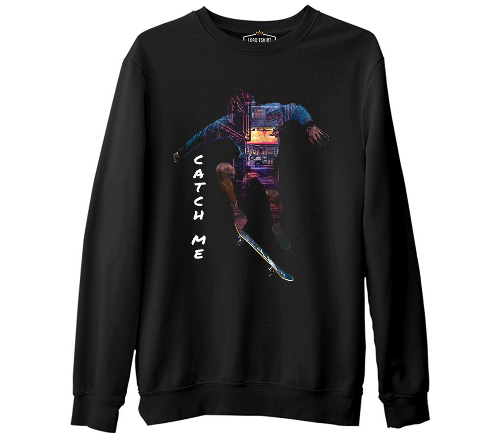 A skater in a City Black Men's Thick Sweatshirt