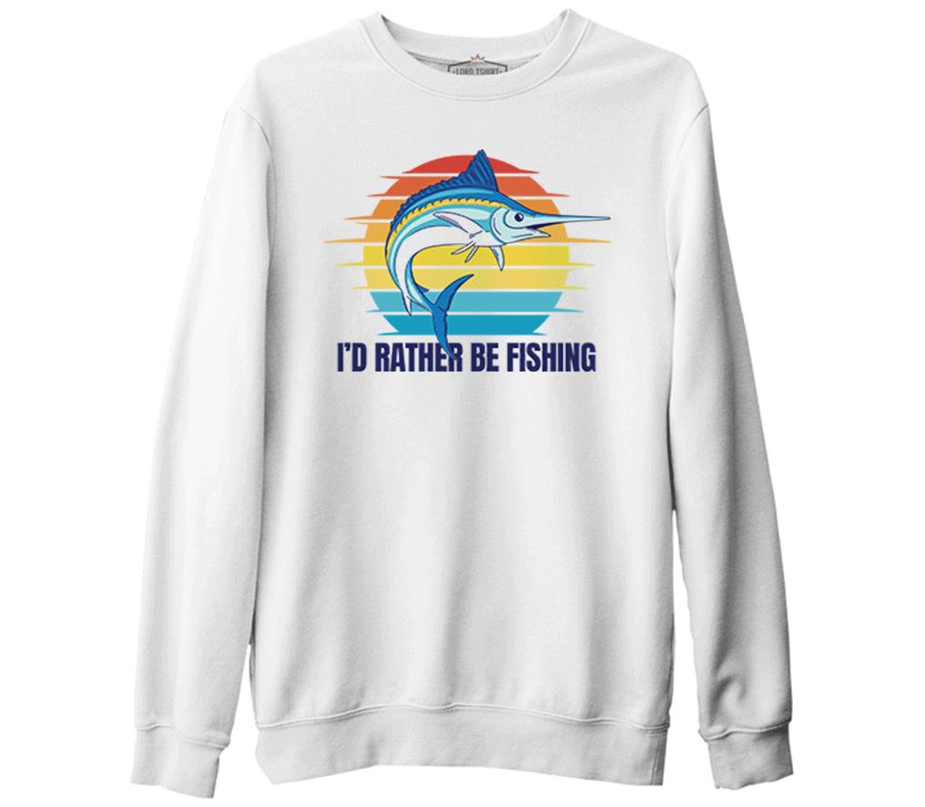 A Swordfish with a I'd Rather Quote White Men's Thick Sweatshirt