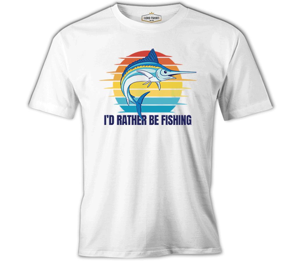 A Swordfish with a I'd Rather Quote Beyaz Erkek Tshirt