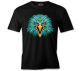 A Turquoise Eagle Face Black Men's Tshirt