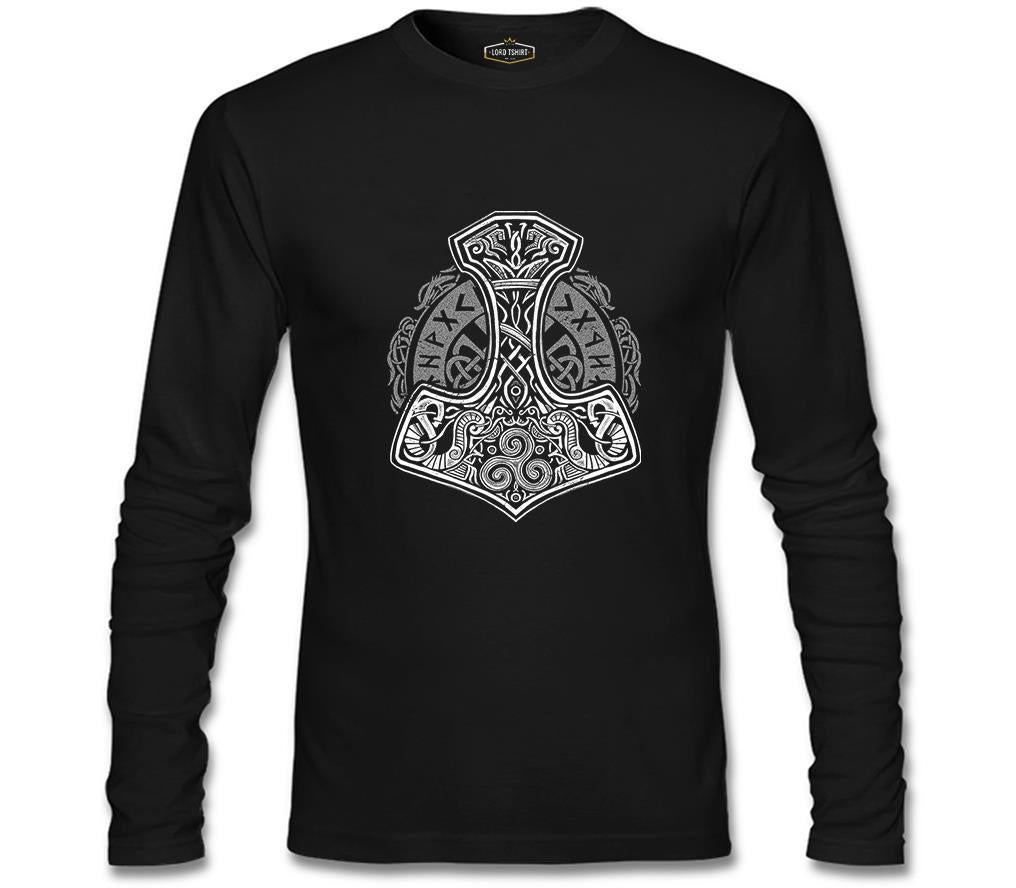 A Viking Hammer in Tribal Style Black Men's Sweatshirt