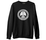 A Viking Longship in a Celtic Knot Black Men's Thick Sweatshirt