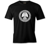 A Viking Longship in a Celtic Knot Black Men's Tshirt