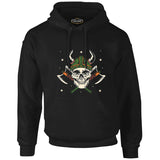 A Viking Skull with a Hammer and Axes Black Men's Zipperless Hoodie