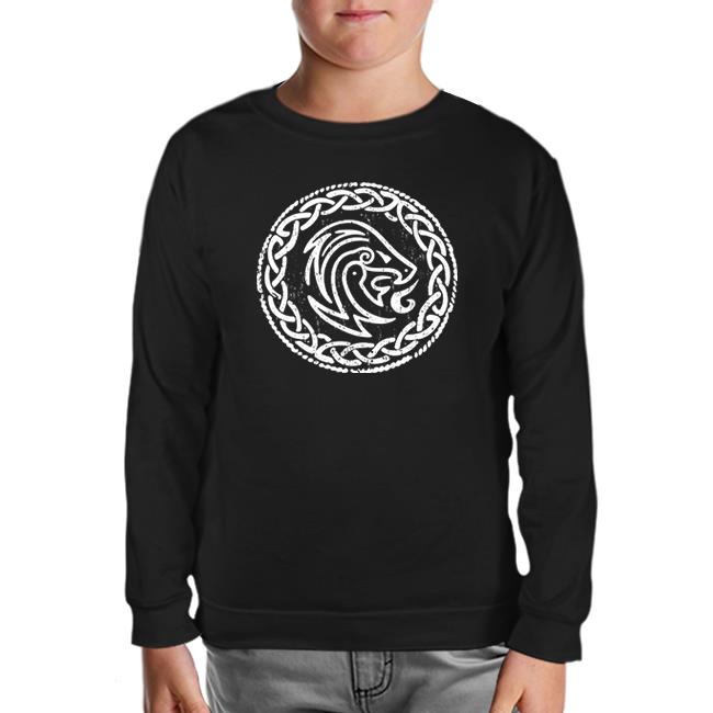 A Viking Sybol Knot Siyah Çocuk Sweatshirt