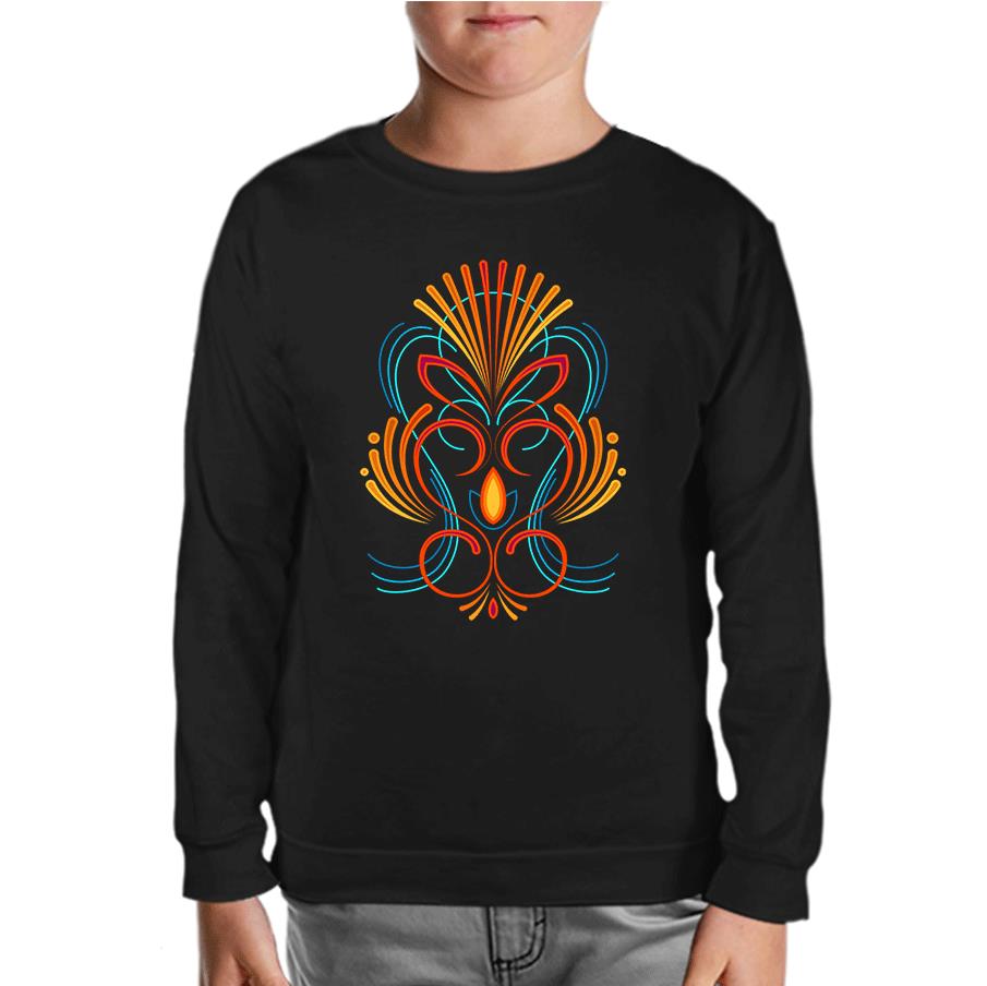 Abstract Colorful Tattoo Black Kids Sweatshirt
