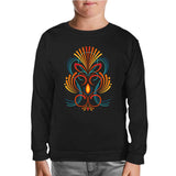 Abstract Colorful Tattoo Black Kids Sweatshirt
