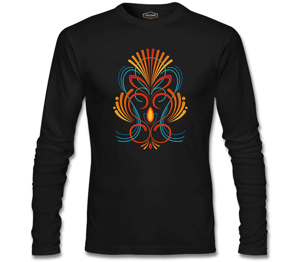 Abstract Colorful Tattoo Black Men's Sweatshirt