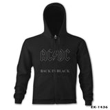 AC DC - Back in Black 1 Siyah Erkek Kapşonlu