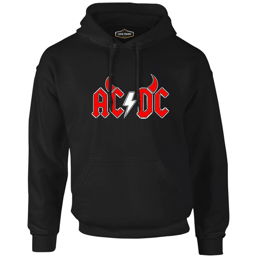 AC DC - Demon Fire Logo Black Men's Zipperless Hoodie