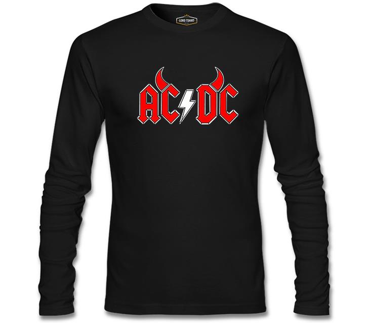 AC DC - Demon Fire Logo Siyah Erkek Sweatshirt