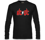 AC DC - Demon Fire Logo Siyah Erkek Sweatshirt