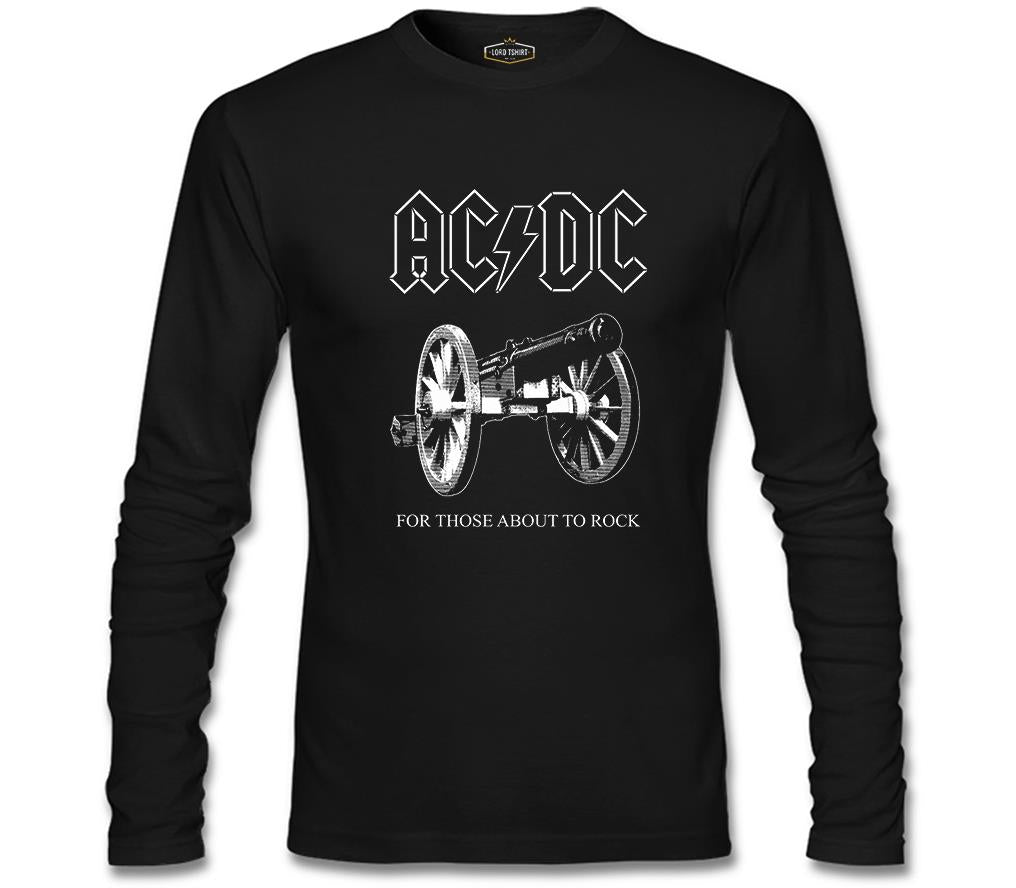 AC DC - For Those About To Rock Cover Siyah Erkek Sweatshirt