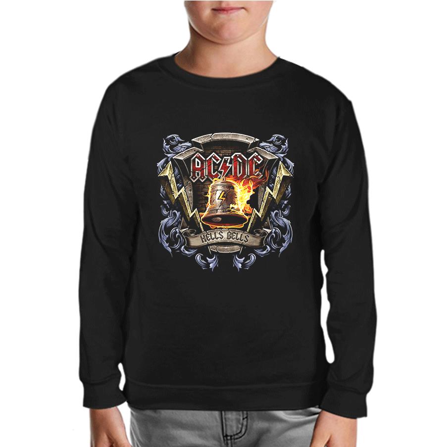 AC DC Hells Bells Siyah Çocuk Sweatshirt