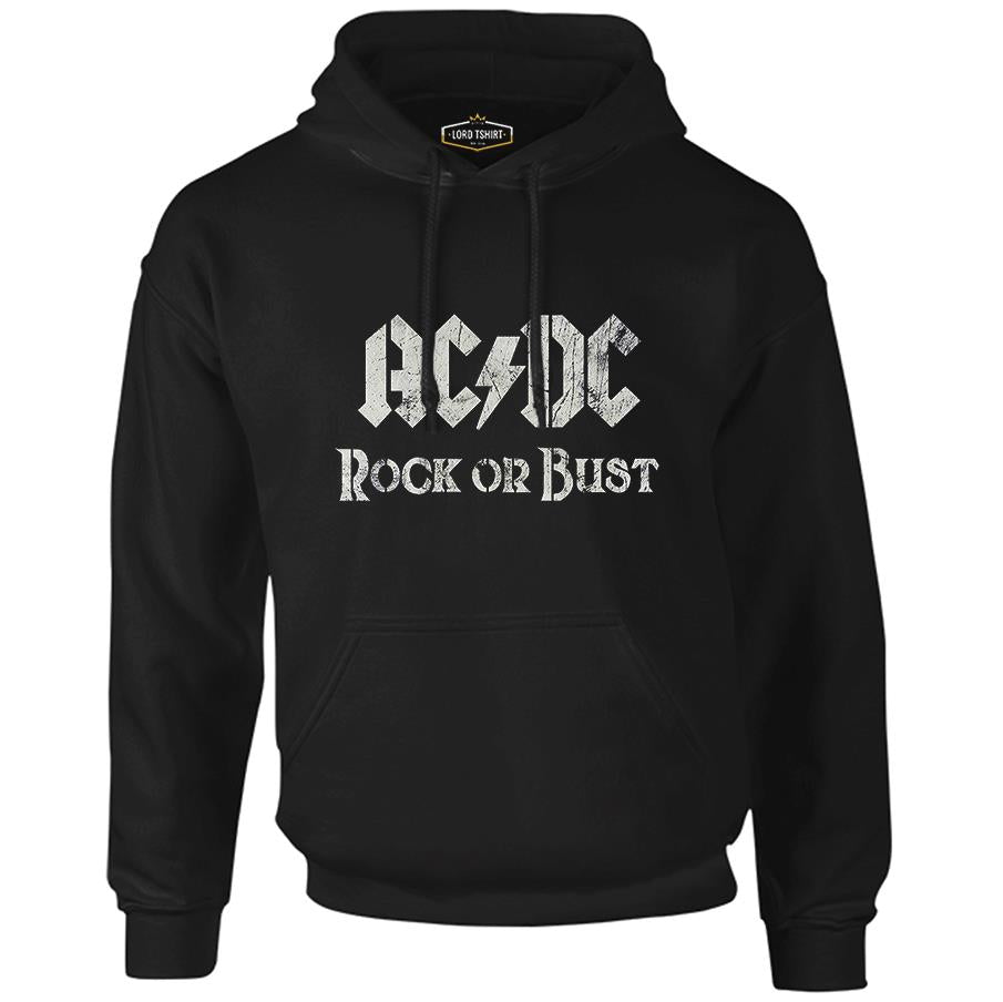 AC DC - Rock or Bust Logo Black Men's Zipperless Hoodie