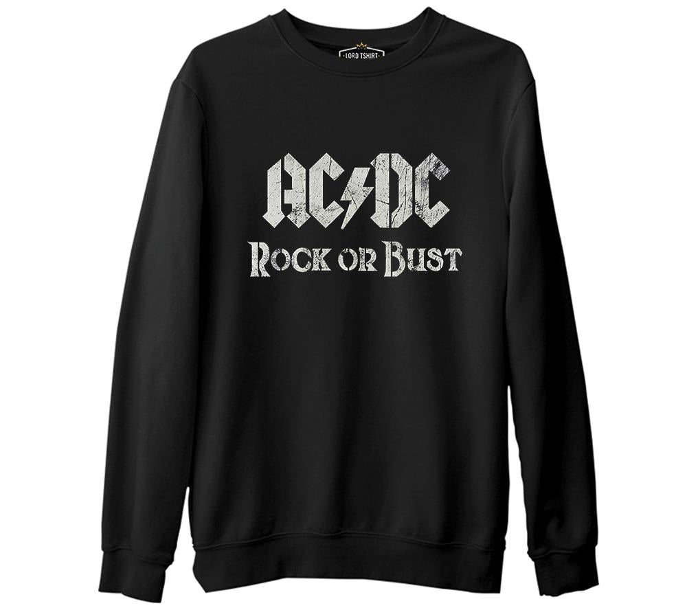 AC DC - Rock or Bust Logo Black Men's Thick Sweatshirt