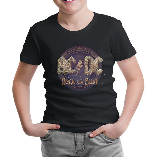 AC DC - Rock or Bust Black Kids Tshirt