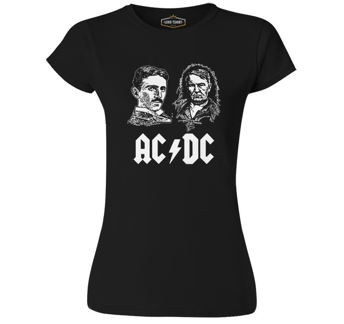 AC Tesla vs. DC Edison Black Women's Tshirt