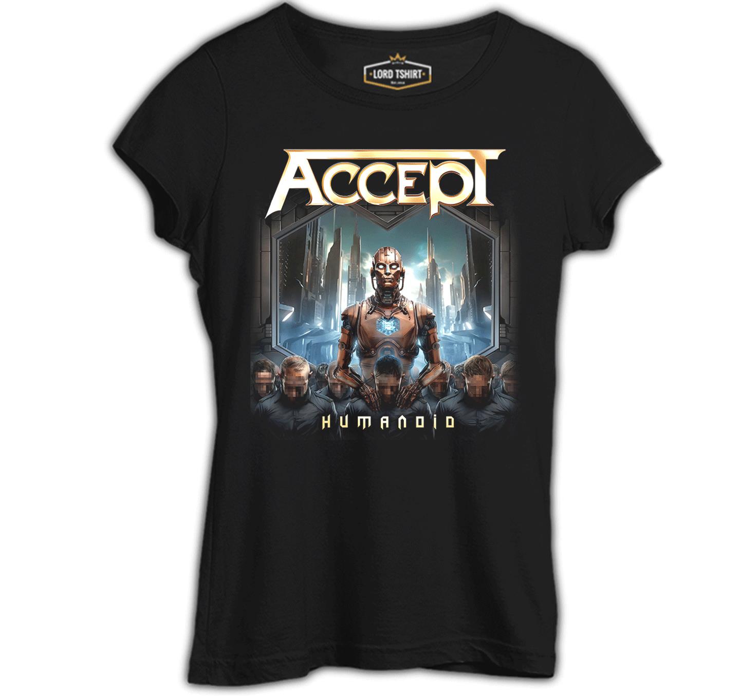 Accept - Humanoid Albüm Siyah Bayan Tshirt