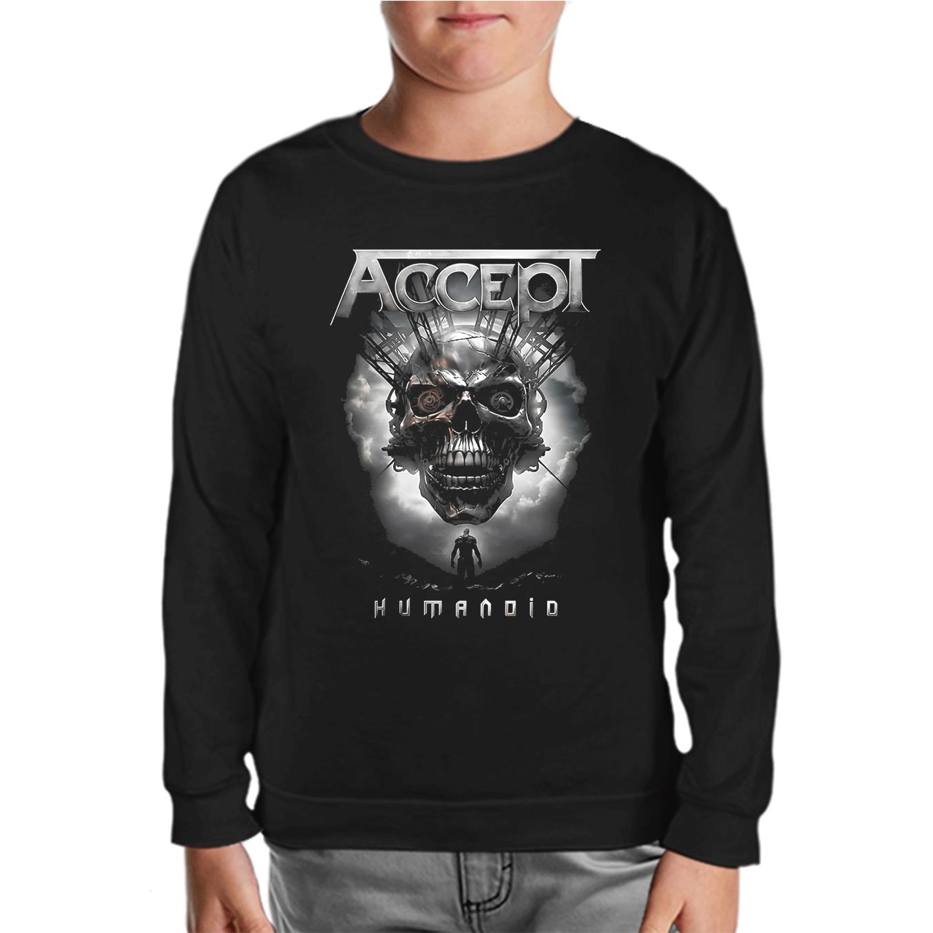 Accept - Humanoid Skull Black Kids Sweatshirt