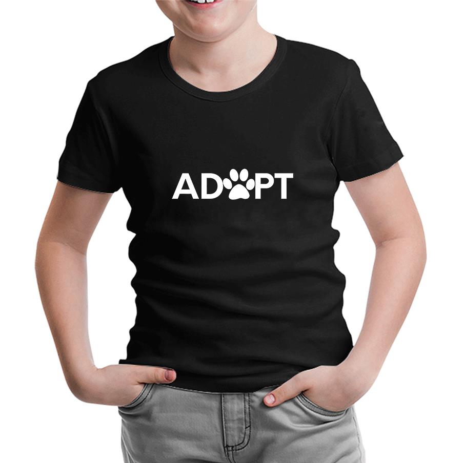Adopt - Pati Black Kids Tshirt