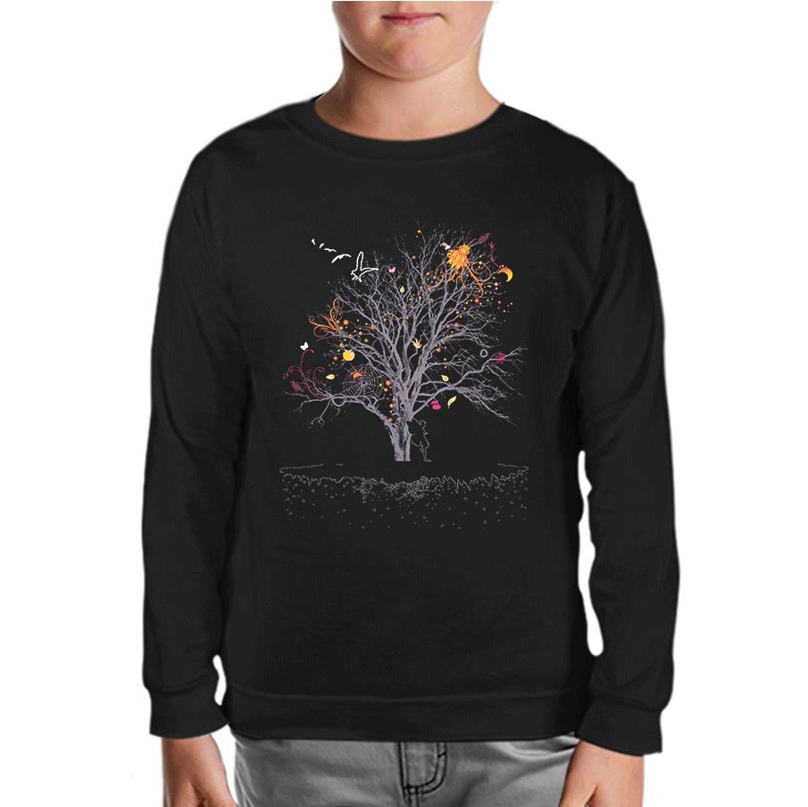 Tree Fairy Black Kids Sweatshirt