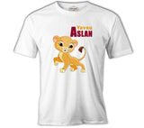 Aile - Yavru Aslan Beyaz Erkek Tshirt