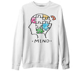 Mind - Puzzle White Men's Thick Sweatshirt