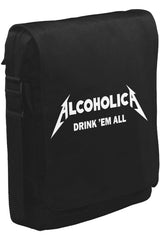 Alcoholica Unisex Black Messenger Bag 