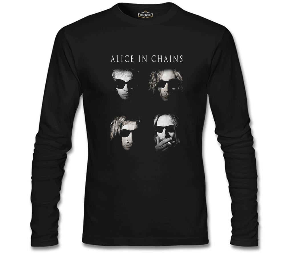 Alice in Chains - Group Siyah Erkek Sweatshirt