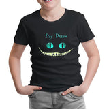 Alice in Wonderland - Cat Black Kids Tshirt