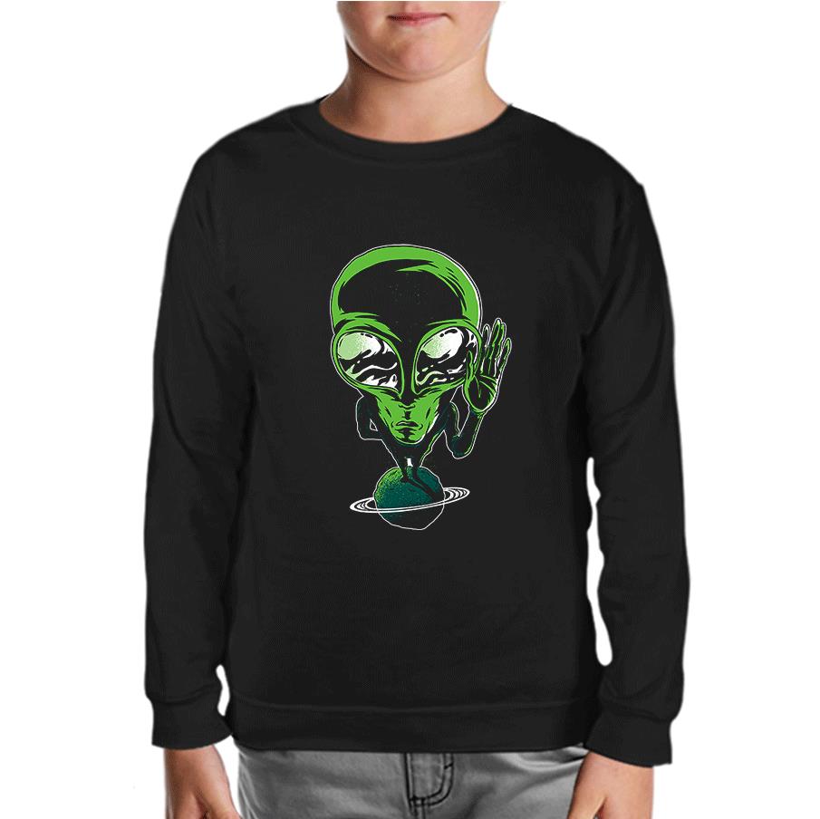 Alien on Planet Black Kids Sweatshirt