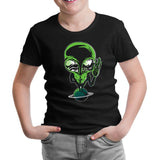 Alien on Planet Black Kids Tshirt