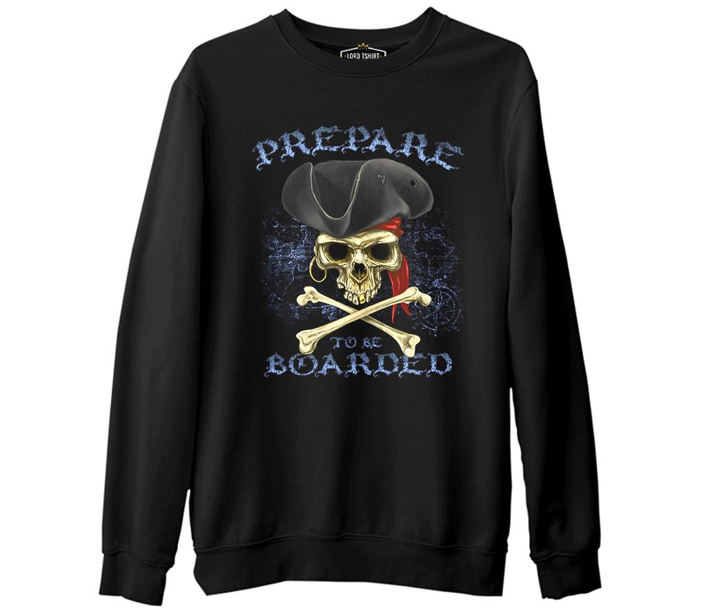 All Seas Pirate Skull Black Men's Thick Sweatshirt