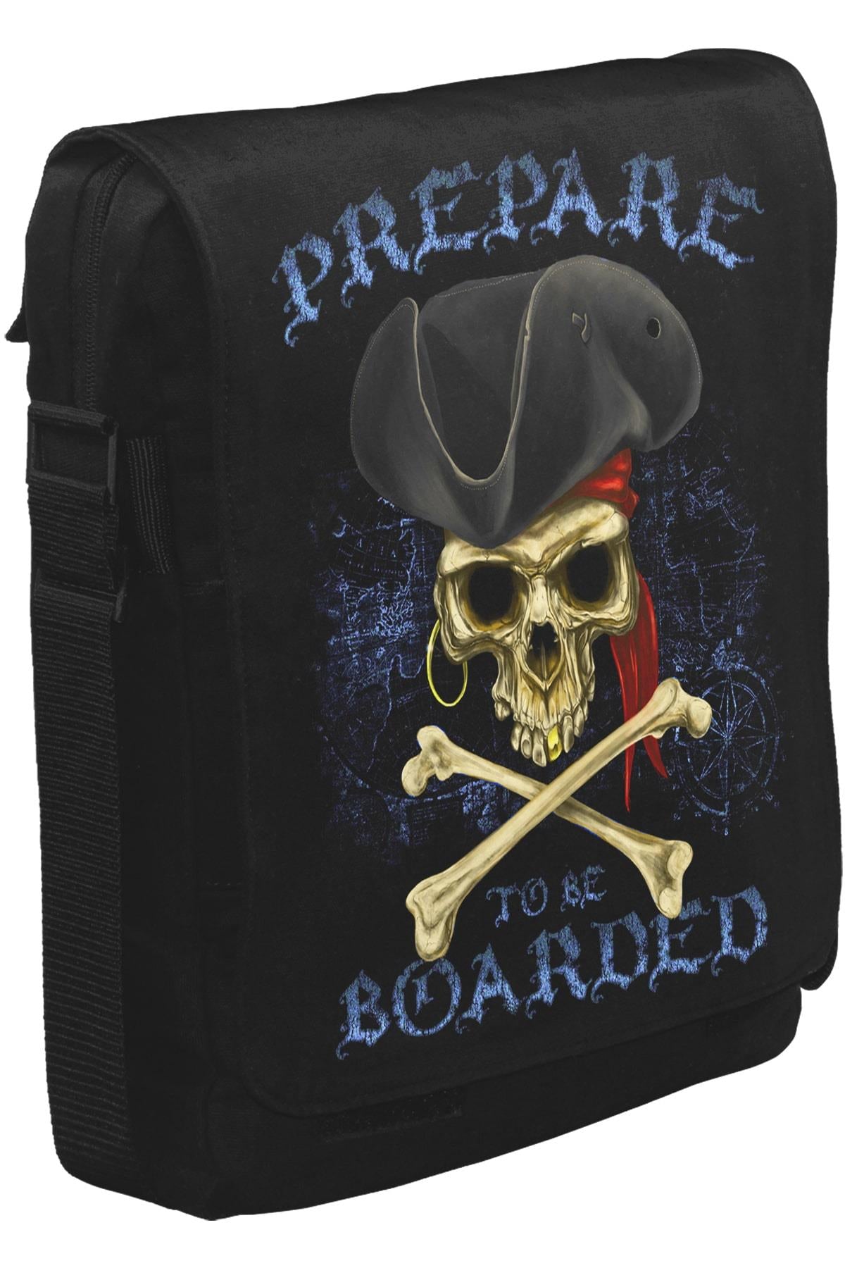 All Seas Pirate Skull Unisex Black Messenger Bag 