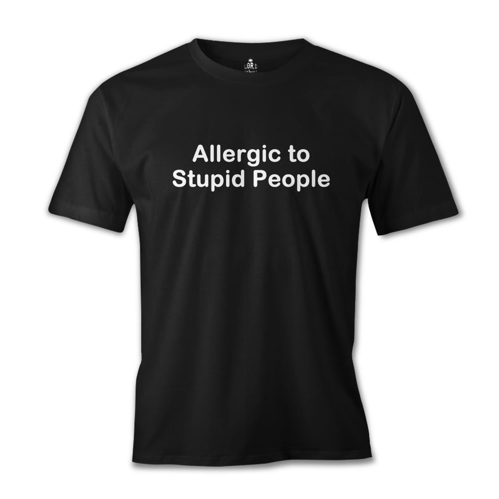 Allergic to Stupid People Black Men's Tshirt