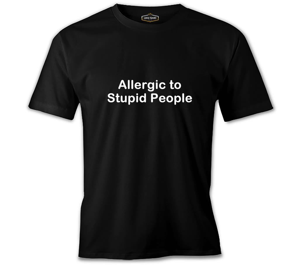 Allergic to Stupid People Black Men's Tshirt