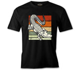 Alligator on Earth Colors Background Black Men's Tshirt
