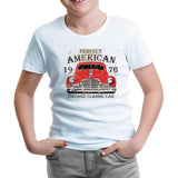 Amerikan Klasik Araba Beyaz Çocuk Tshirt