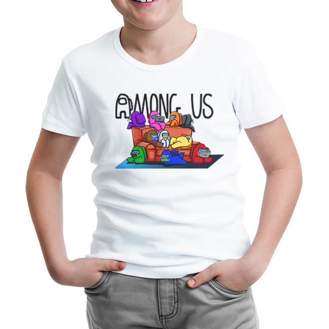 Among Us I White Kids Tshirt