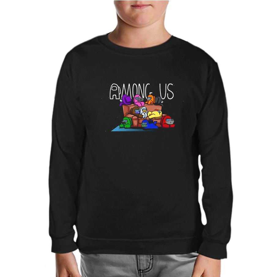 Among Us I Black Kids Sweatshirt