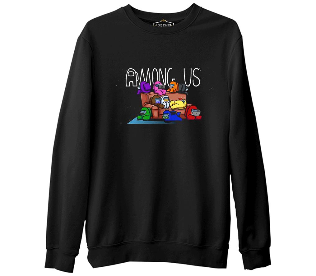Among Us I Siyah Erkek Kalın Sweatshirt