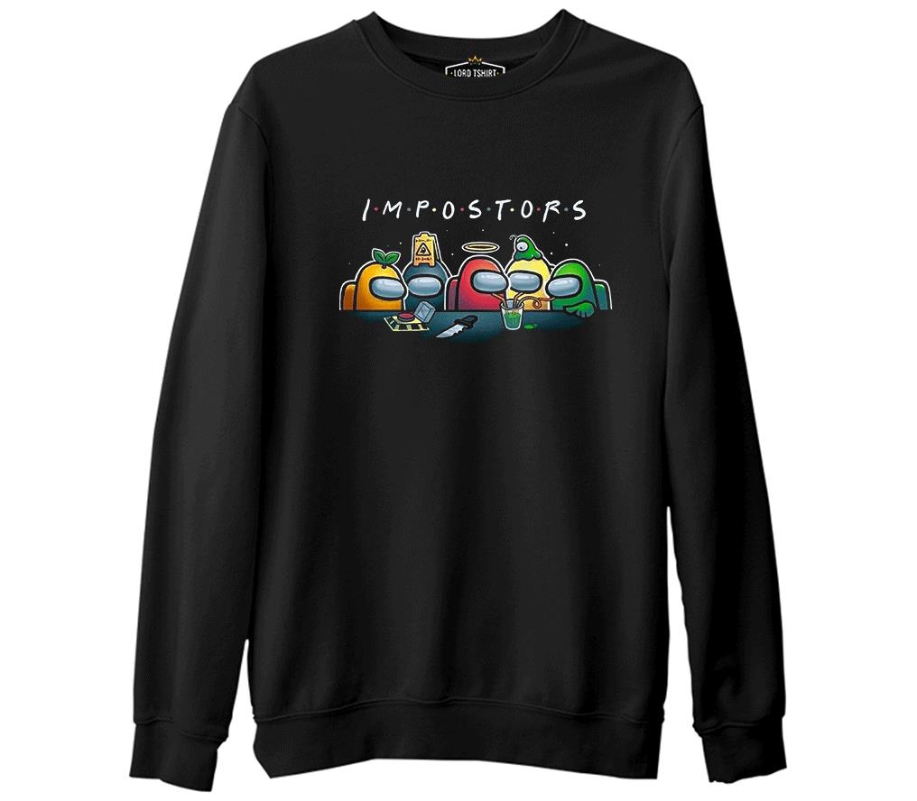 Among Us Impostors I Siyah Erkek Kalın Sweatshirt