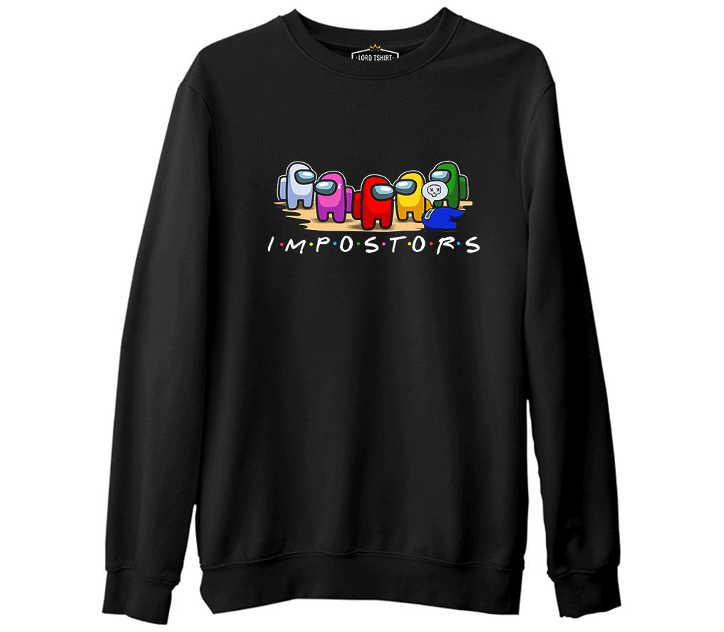 Among Us Impostors II Siyah Erkek Kalın Sweatshirt