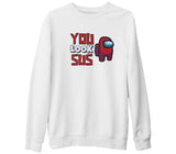 Among Us - You Look Sus White Thick Sweatshirt