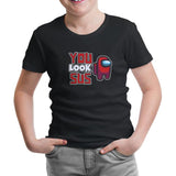 Among Us You Look Sus Siyah Çocuk Tshirt