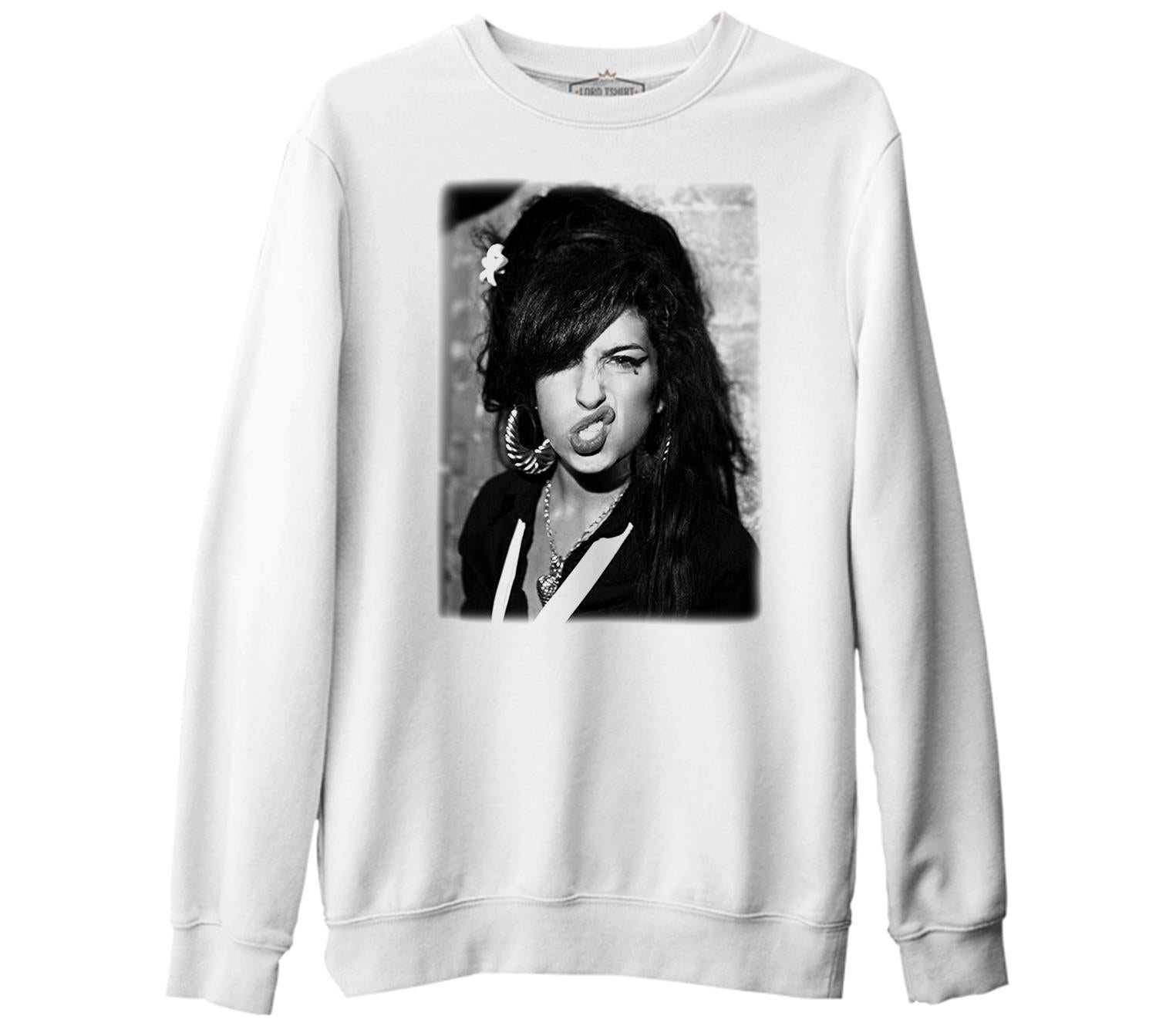 Amy Winehouse - Back To Black Beyaz Kalın Sweatshirt